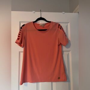 Michael Kors Coral Cut-Out Sleeve Top size S